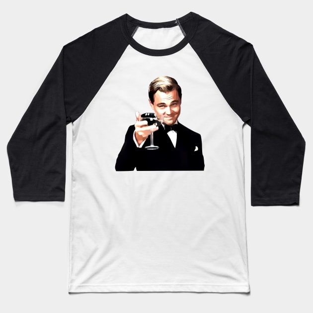 The Great Gatsby Leonardo Di Caprio Baseball T-Shirt by KrateMilk